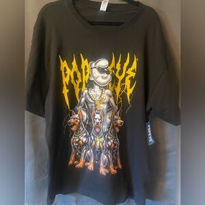 Black Graphic T-Shirt Popeye with Dobermans 2XL
NWT